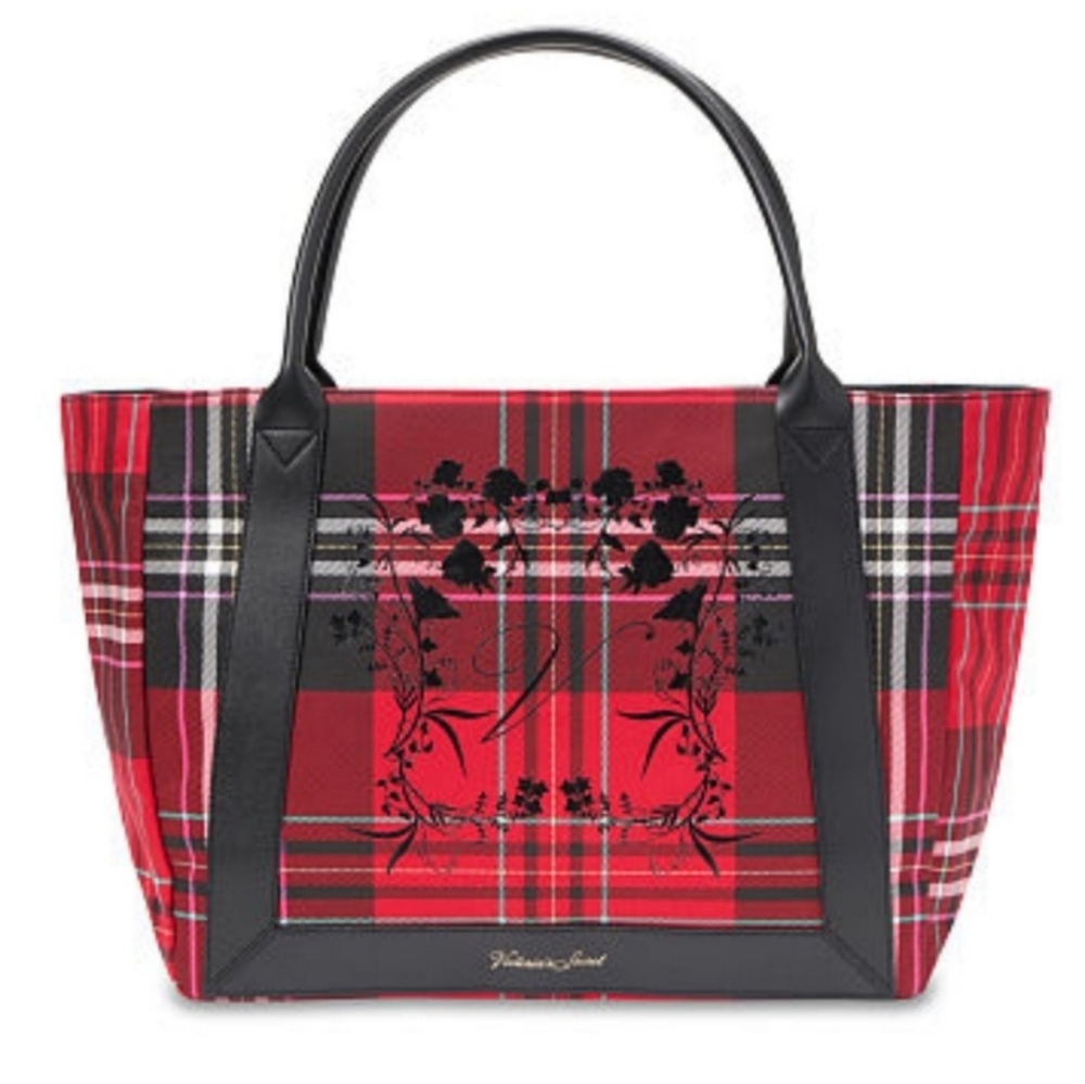 NWT Victoria's Secret Plaid Tote Bag
